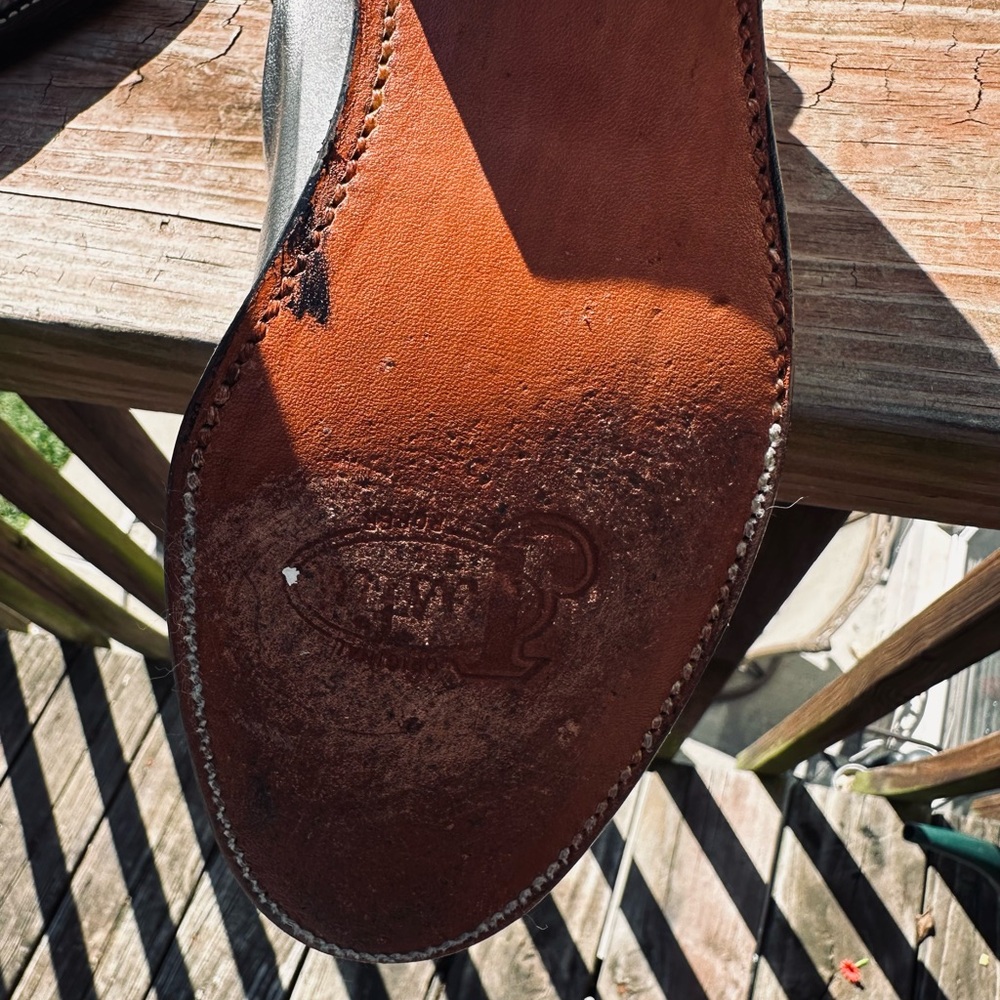 Justin Roper Vintage 1980’s Round Toe Boots Low Heel Metallic Silver Exterior. - Picture 5 of 6